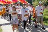 Happy walkers set off