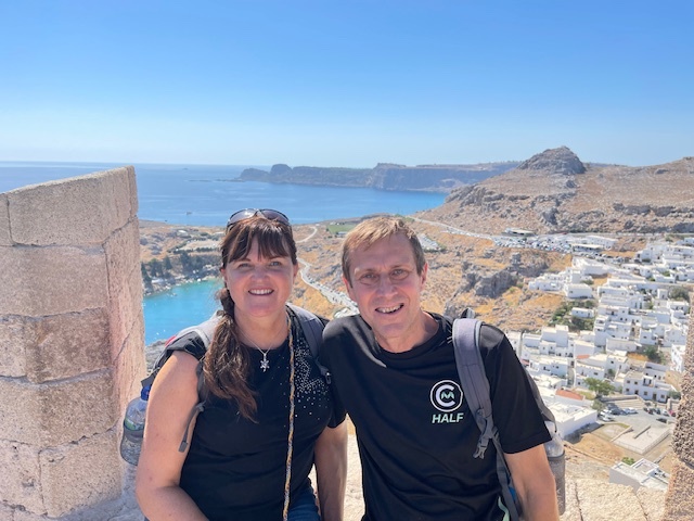 Tara and Andrew on Honeymoon in Rhodes 2022