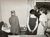 The late Duke of Edinburgh HRH Prince Philip visiting Queenie Miller when she was on the ward in 198