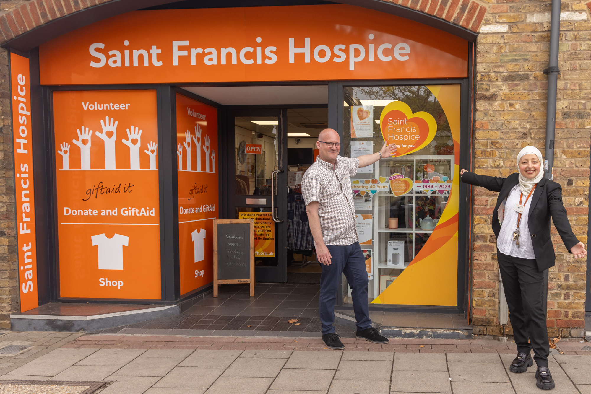 Wanstead shop Manager Layla Azad and Assistant Manager George Stokes outside the shop