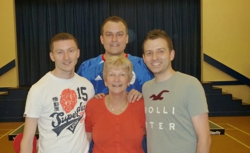 Jan with her three sons (cropped) (cropped)